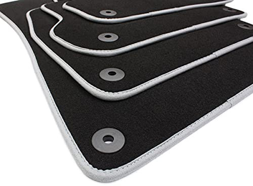 kfz-premiumteile24 Fußmatten Velours Kompatibel mit A6 (4F) Avant Limousine Baujahr 03/2006-03/2011 Automatten Autoteppich Stoffmatten Premium Qualität Schwarz/Grau 4-teilig