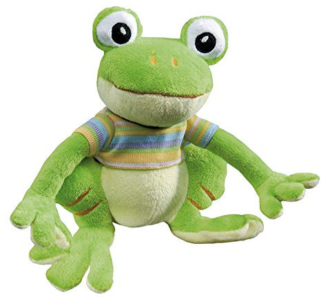 GLOREX 0 4601-1 - Kuscheltier zum Selberstopfen Frosch Joe, ca. 16 cm groß, aus hochwertigem Plüsch genäht, muss nur noch befüllt werden, mit Geburtsurkunde