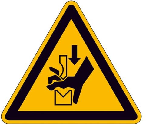 Warnschild auf Bogen