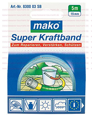 Mako Super-Kraftband für Haushalt u. Garten 38mm x 5m in Schwarz