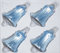 4 TLG. Glas-Glocken Set in Ice Blau Silber Regen - Christbaumkugeln - Weihnachtsschmuck-Christbaumschmuck