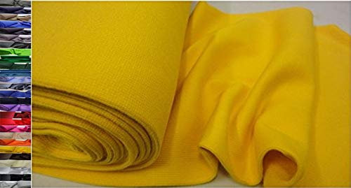 StoffBook Baumwolle BÜNDCHENSTOFF BI-Stretch RIPPENSTRUKTUR Stoff, B860 (GELB)