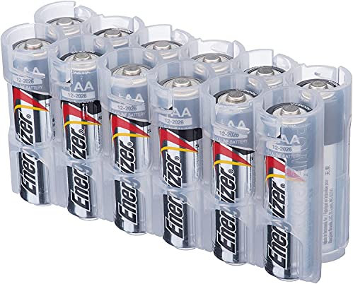 Storacell Powerpax AA Battery Caddy, Clear, 12-Pack