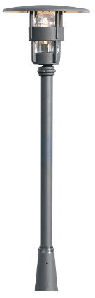 Konstsmide Freija 523-750 Kopf für Sockel-/Wege-/Standleuchte / B: 34cm T: 34cm H: 28cm / 1x60W / IP23 / lack. Alu. / matt-schwarz