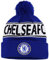 Unisex Winter Beanie/Strickmütze mit Fußball Design Chelsea FC (Einheitsgröße) (Königsblau/Weiß)