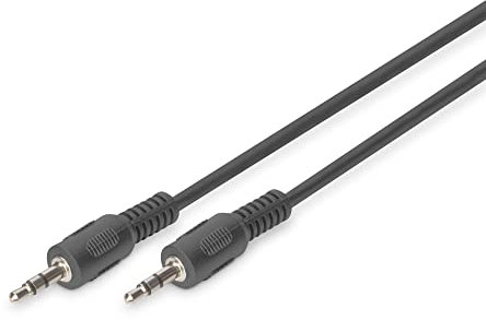DIGITUS Cable de conexión de audio ASSMANN, jack estéreo de 3,5 mm, 2,50 m, negro, 1 pieza