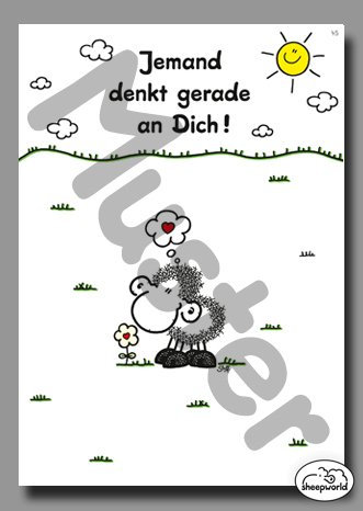 45 – Liebeskarte – denkt an Dich! - Postkarte von Sheepworld