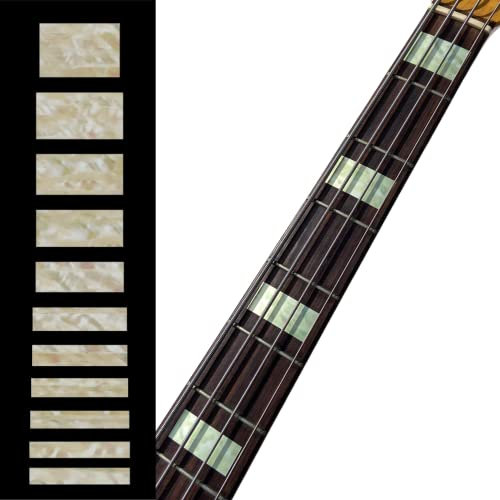 Inlay Sticker - Pennarello per tastiera e tasti per chitarra e basso, Jazz Bass Blocks, colore: Bianco antico perla