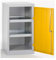 Umweltschrank ohne Türlochung, HxBxT 900 x 500 x 500 mm, 2 Wannenböden, lichtgrau/signalgelb.