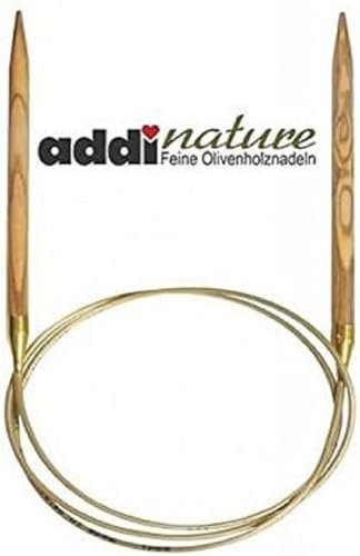 Addi AD5757080-05.50 Rundstricknadeln, Olivenholz, Gold, 80 cm x 5.5 mm