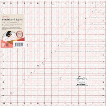 Sew Easy 15.5” Square Template – Quilting & Patchwork Rule for Applique Sewing, Transparent Acrylic Non-Slip