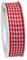 C.E. Pattberg Präsent - Rollo de lazo con alambre metálico (tafetán, 25 mm x 20 m), diseño de cuadros, color rojo y blanco