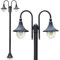 Außenleuchte Elgin, Kandelaber in antikem Look, Metall in Schwarz matt, mit Kunststoff-Scheiben, 2-armige Wegeleuchte 225 cm, Retro/Vintage Gartenlampe, E27-Fassung, IP44, ohne Leuchtmittel