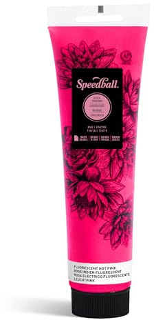 Speedball Water-Soluble Block Printing Ink, 5-Ounce Tube, Fluorescent Hot Pink