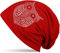styleBREAKER Klassische Beanie Mütze mit Strass Eulen Applikation, Damen 04024039, Farbe:Rot