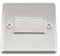 A5 Fan Isolator 3 Pole Switch - Satin Matt Chrome - Classic - White Insert Metal Switch