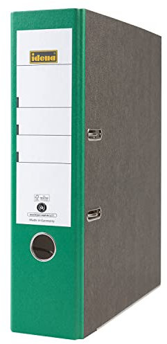 Idena 303063 - Ordner für DIN A4, 8 cm breit, Wolkenmarmor, grün, 1 Stück