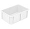 HELGUEFER - Cubeta plastico Apilable 25L | Caja Plastico Almacenaje Resistente y Ergonómica, Polietileno, 600x400x170mm | Uso Alimentario y Industrial | Fácil Limpieza y Ahorro de Espacio