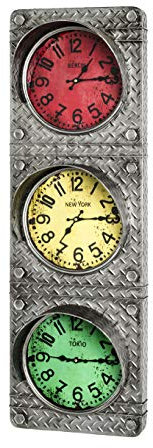 HAKU Möbel Uhr anthrazit, Metall - Maße: B 33 cm x H 100 cm x T 17 cm, Style: Industrial