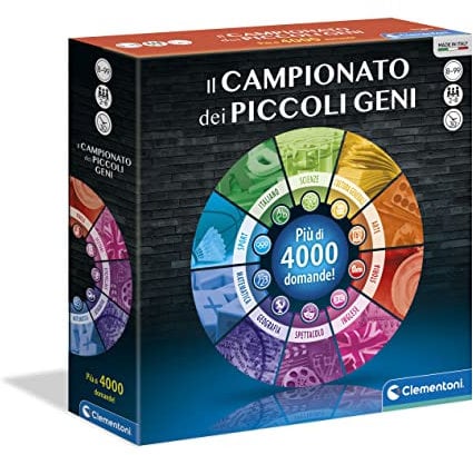 Clementoni - Il Campionato dei Piccoli Geni, Gioco da Tavolo Educativo, Più di 4000 Domande a Tema, per Bambini 8+ Anni e Adulti, 2-8 Giocatori, Made in Italy, Lingua Italiana, 12990