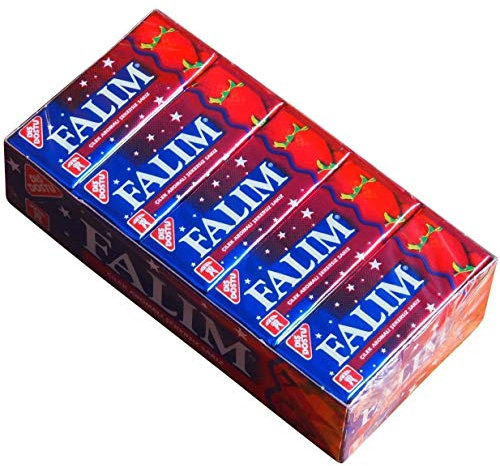 Falim Chicle con aroma a fresa sin azúcar (20 x 5 piezas/140g)