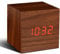 Gingko GK08R8 Würfel-Digitaluhr 'Click Clock' Walnuss mit roter LED-Anzeige