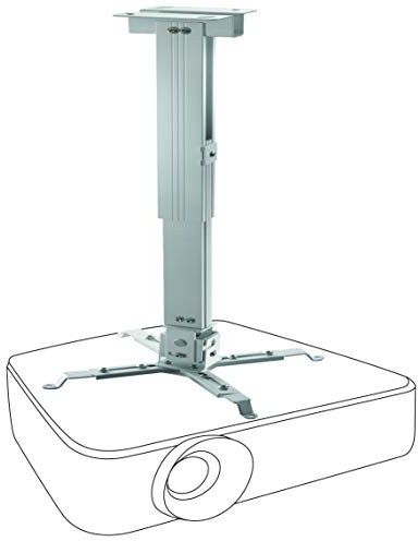 celexon universal Beamer-Decken-Halterung MultiCel weiß | 40-70 cm | neigbarer, schwenkbarer Projektor-Halter mit höhenverstellbarem Deckenabstand inkl. Kabelführung | Tragkraft max. 15Kg