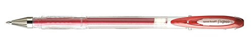 Uni-Ball Signo UM120NM Gel-Tintenroller, mittlere Spitze, 0,7 mm, Rot, Metall