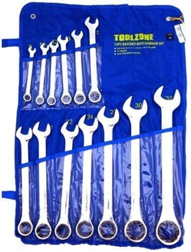 Combination Ratchet Spanner Set 13 Wrenches 8 - 32mm