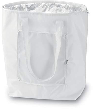 PromotionGift - Reusable Foldable Cooler, Shopping, Beach Bag Light and Durable, with Inner Aluminium Lining for Perfect Cooling Function - 25L (white)