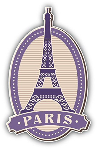 postwalldecor Eiffel Tower Paris France Vintage Label Hochwertigen Auto-Autoaufkleber 8 x 12 cm