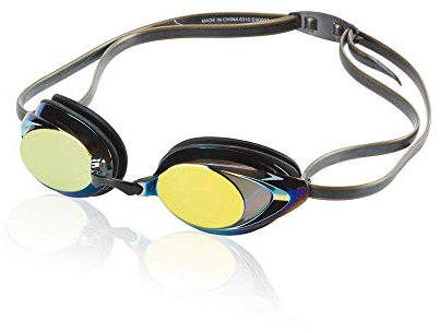 Speedo Vanquisher 2.0 Mirrored Swim-Swimming Racing Goggles-Gold Anti-Fog