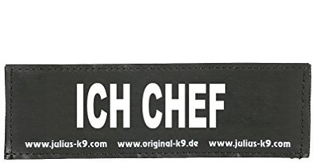 JULIUS K-9 Klettaufschrift, ICH Chef, klein, Schwarz