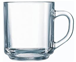 Luminarc Glass Tempered Mug Set (Transparent, 250ml) - Set of 6