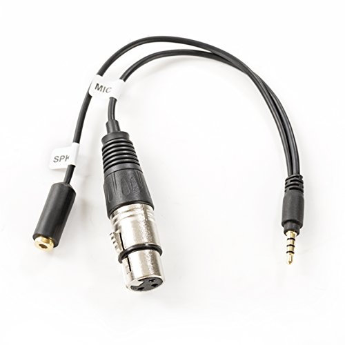 Movo TCB2 XLR (Female) Microphone to TRRS (Male) Smartphone Adapter with Headphone Jack for iPhone & Android
