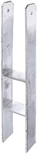 Alberts 205003 H-Pfostenträger | feuerverzinkt | lichte Breite 121 mm | Gesamthöhe 800 mm | Materialstärke 8 mm