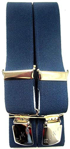 EIKO Herren Premium Träger Hosenträger stabile 4er Clipps marine (120)