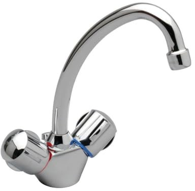 mélangeur de lavabo - porcher ulysse - bec tube orientable et tirette - têtes à clapet 15x21 - chromé