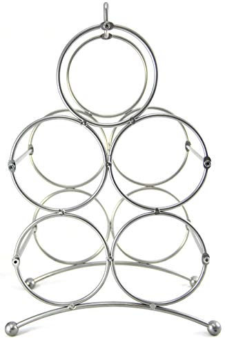 Sloane & Ebury Veneto Wine Rack - Silver, 5 Bottles