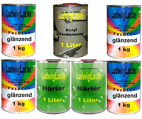 Ludwiglacke 7 kg Set Autolack mit Härter RAL 9010 Reinweiss
