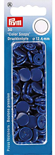 Prym 1 393116 Boutons pression sans couture « Color Snaps », rond, 12,4mm, bleu royal, Plastique, 12,4 mm
