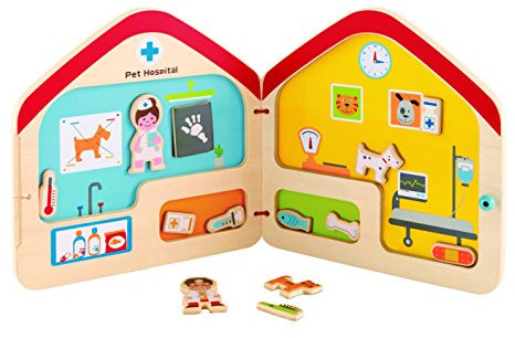 Hape E3016 - Magnetisches Tierarzt-Buch, Holzspielzeug