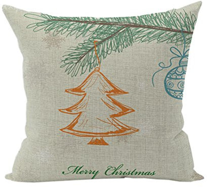 Nunubee Kissenbezug Dekokissen Haus Dekoration weich Quadrat Sofa Kissen Tannenbaum Stil 6