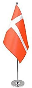 AZ FLAG - Prestige Tischflagge Dänemark 22x15 cm Metall - Dänische Tischfahne 15 x 22 Cm - Flaggen