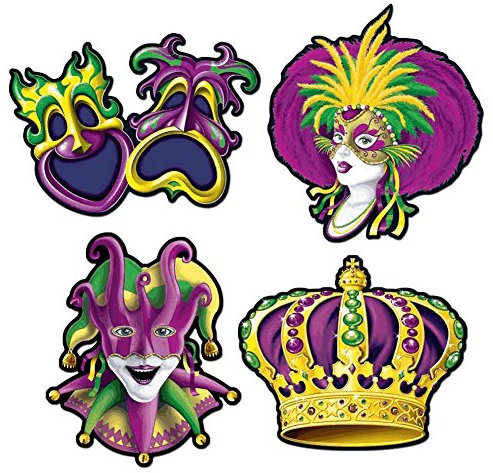 Beistle Mardi Gras Aussparungen (4/Pkg)