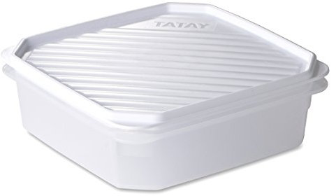 Tatay Fiambrera de Alimentos, Hermética, 1.3L de Capacidad, Tapa Flexible a Presión, Libre de BPA, Apto Microondas y Lavavajillas, Color Blanco, Medidas: 18,5 x 18,5 x 6,1 cm