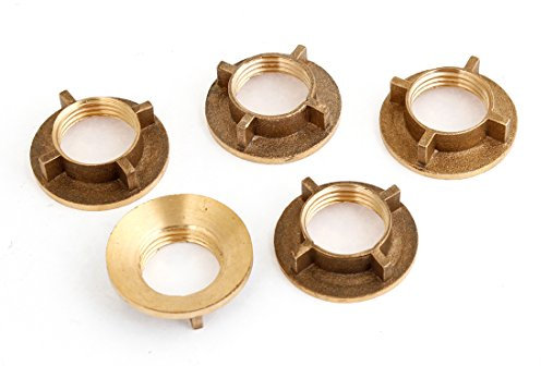 sourcing map 5 PCS 1/2PT Gewinde Haushalt Wasser Wasserhahn Muttern Gold Tone Messing