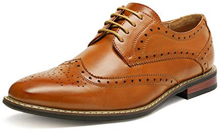 Bruno Marc Zapatos de Cordones Vestir Oxford Clásico para Hombre,Size 41,Marrón,Prince-3