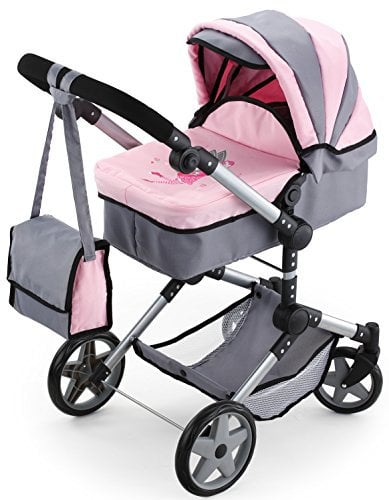 Bayer Design 1850800 Puppenwagen, grau/rosa