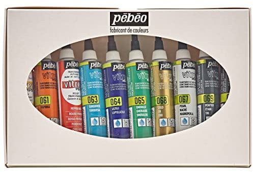 PEBEO 20 ml Vitrea 160-Glasfarbe Outliner Set Karton, 10 Stück, farblich Sortiert, braun, 114100